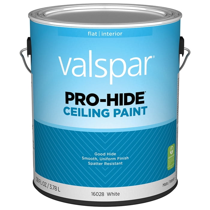 1 gal Valspar 16028 White Pro-Hide Ceiling Paint, Flat