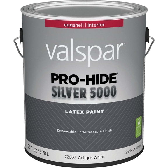 1 gal Valspar 72007 Antique White Pro-Hide Silver 5000 Interior Latex Paint, Eggshell