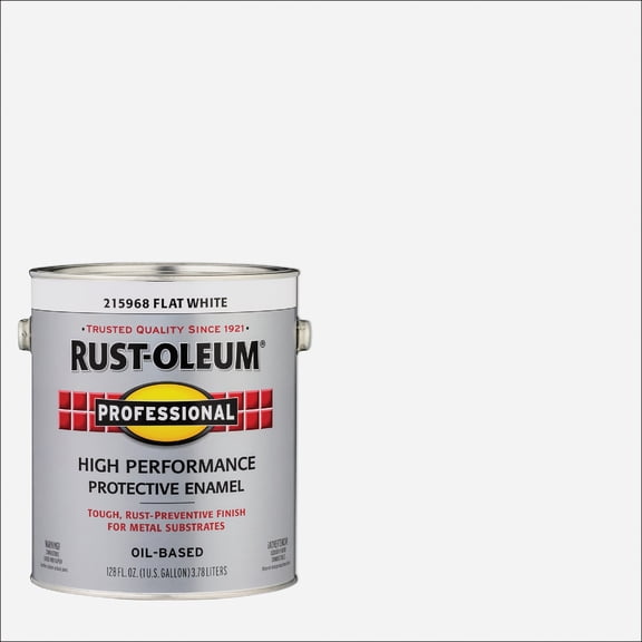 2-pack Rust-Oleum Professional Protective Enamel Flat Paint - White - 2 Pack, 1-Gal — Interior & Exterior Use, Professional Finish