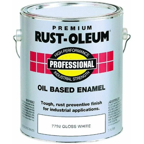 Rust-Oleum Latex Paint - Gloss, Durable, Interior/Exterior - 1 gal, White