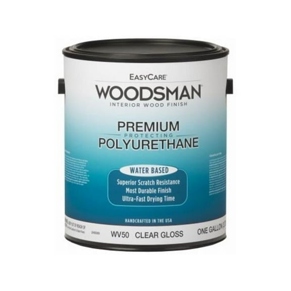 1 gal Woodsman Fast Dry Protective Polyurethane Wood Finish Interior Water Base Stain, Clear