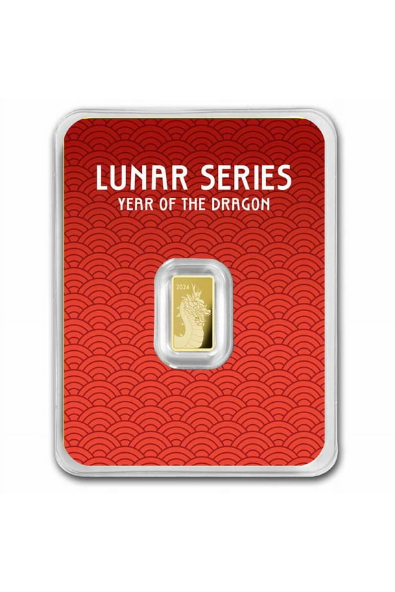 1 gram Gold Bar - 2024 APMEX Year of the Dragon (TEP, Series 2)