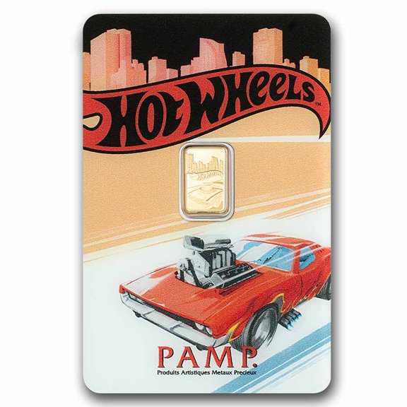 1 gram Gold Bar - PAMP Hot Wheels Race to Win (In Assay)