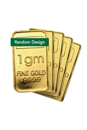 1 gram Gold Bar - Random Design - Lot of 5