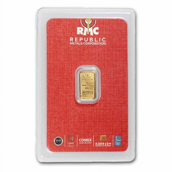 1 gram Gold Bar - Republic Metals Corporation (In Assay)