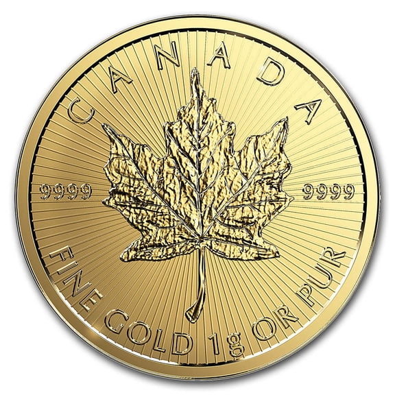 1 gram Gold Maple Leaf - Maplegram 25 (Random Year) BU