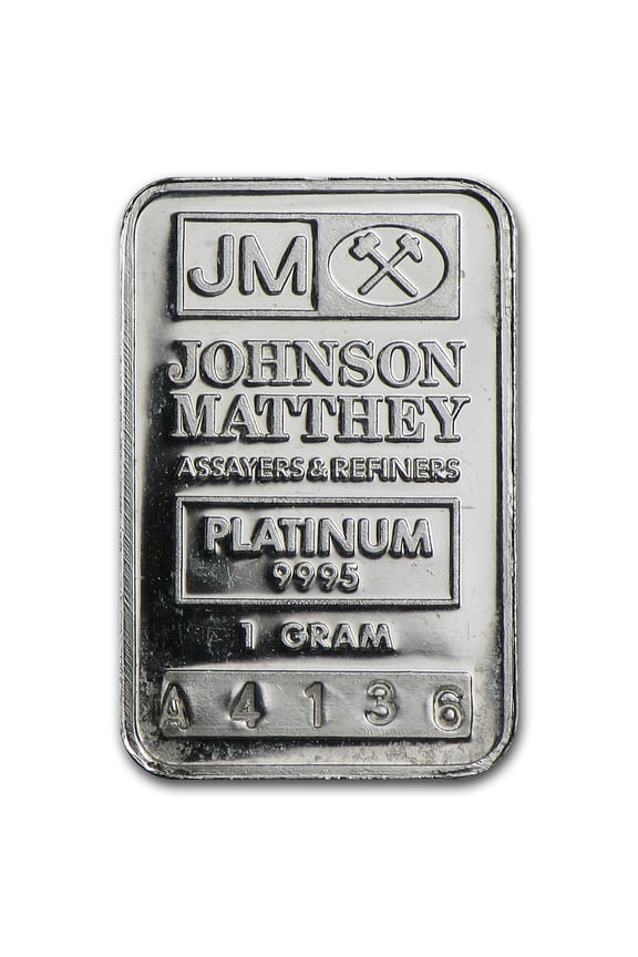 1 gram Platinum Bar - Johnson Matthey (.9995 Fine, JM Logo)