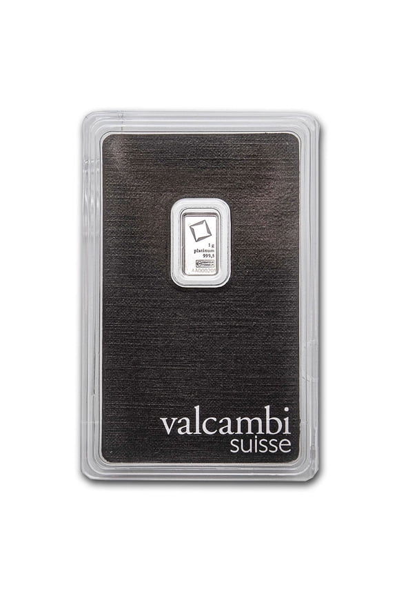 1 gram Platinum Bar - Valcambi (In Assay)