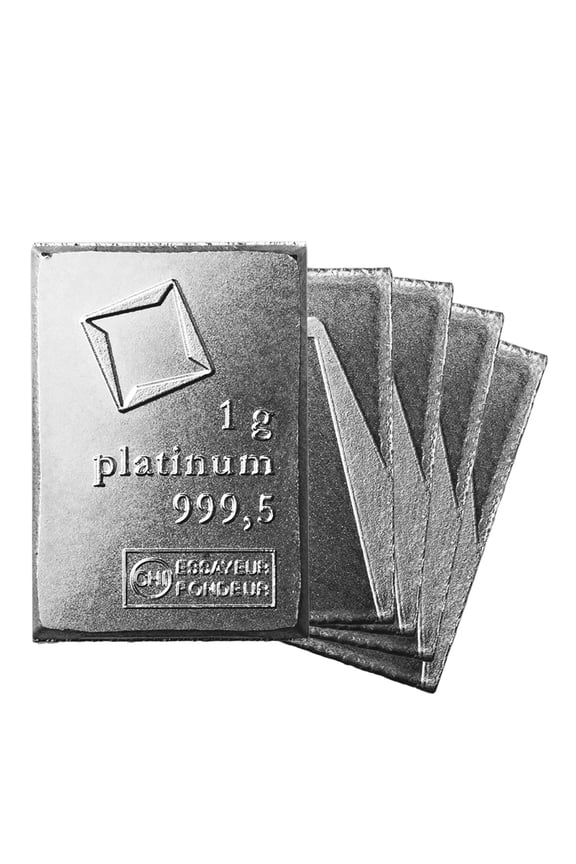 1 gram Platinum Valcambi Bar - Lot of 5