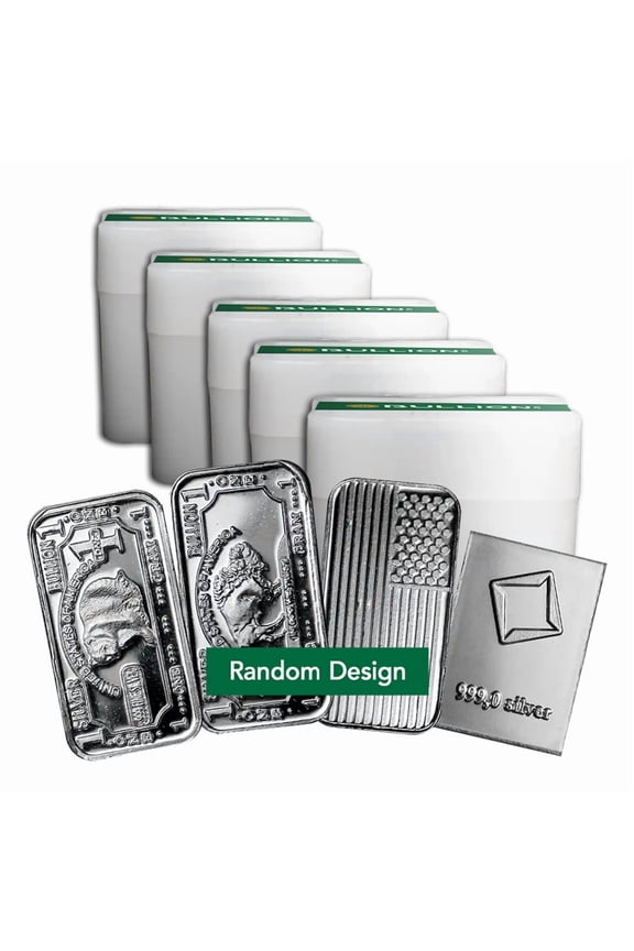 1 gram Silver Bar - Random Design - Lot of 100