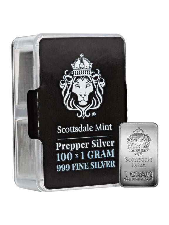 1 gram Silver Bar - Scottsdale Mint Prepper Silver .999 Fine Silver Bar