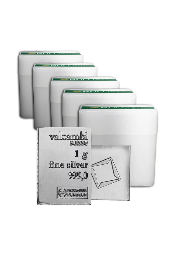 1 gram Silver Bar - Valcambi - Lot of 100