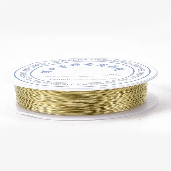 1 group Round Copper Jewelry Wire golden 20 Gauge 0.8mm 9.84 Feet(3m)/roll 10 rolls/group