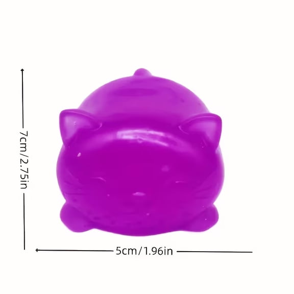 1 gummy cat with sugar ball design, maltose filled squeezy toy for sensory play