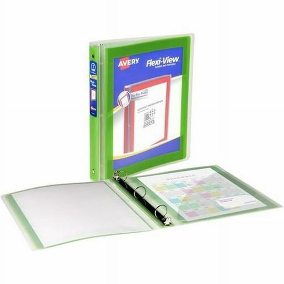 1 in. 3 Ring Flexi-View Binder, Green - 175 Sheet Capacity