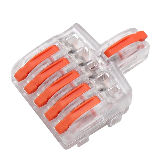 MAKERELE Transparent 1 In 5 Out 6 Port Lever Wire Connector 14 Piece