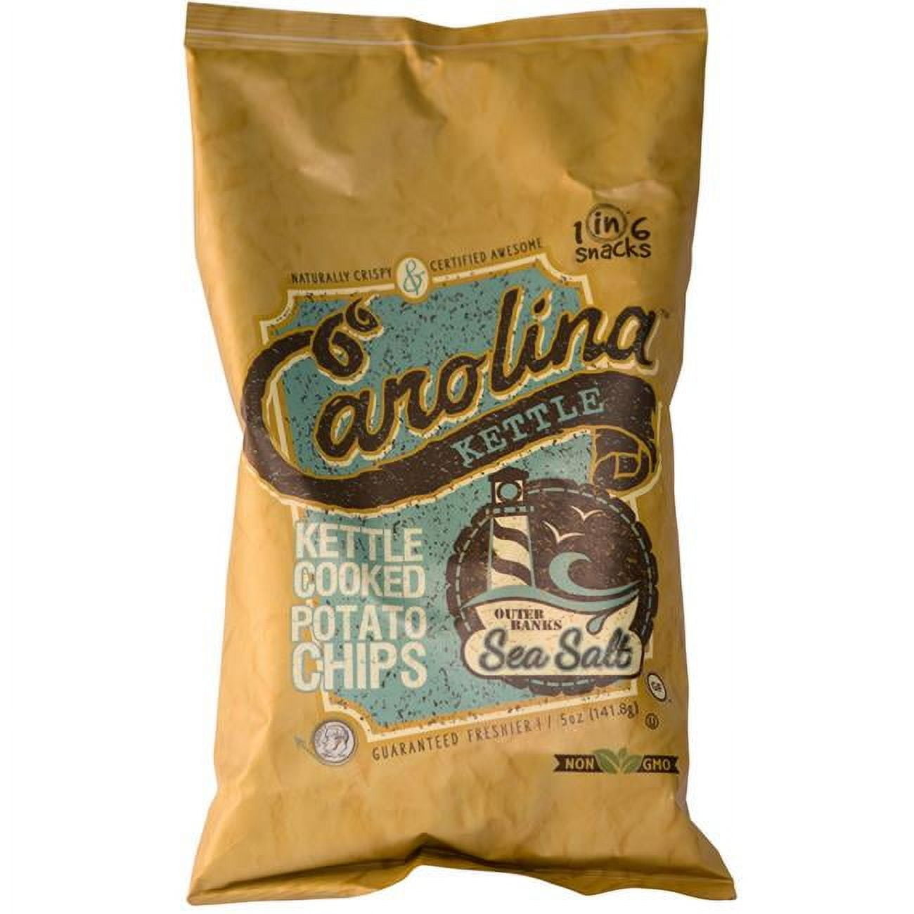 1 in 6 Snacks 9023903 5 oz Bagged Carolina Outer Banks Sea Salt Potato Chips - Case of 14