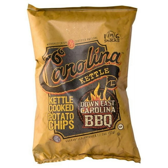 1 in 6 Snacks 9023907 2 oz Bagged Carolina Down East BBQ Potato Chips - Case of 20