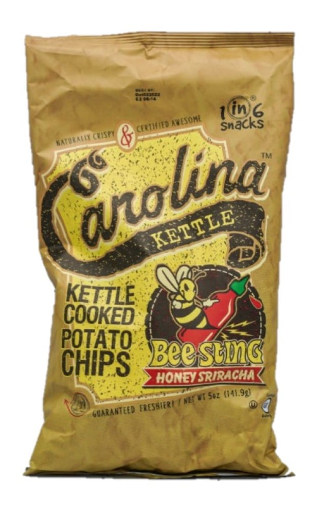 1in6 Snacks brand 633 Carolina Kettle Chips Bee Sting Honey Sriracha