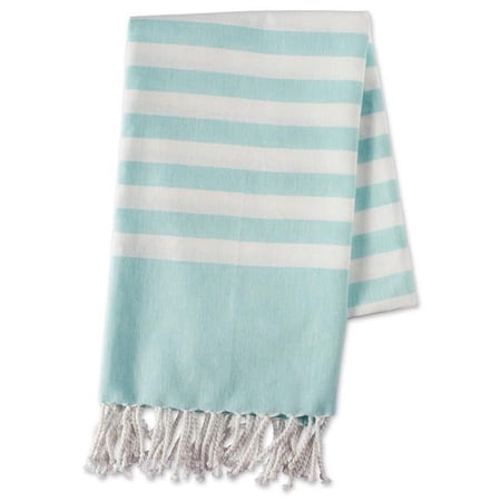 1 in. Aqua Stripe Fouta Towel