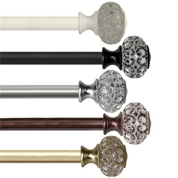 1 in. Bailey Curtain Rod, Gold - 160-240 in.
