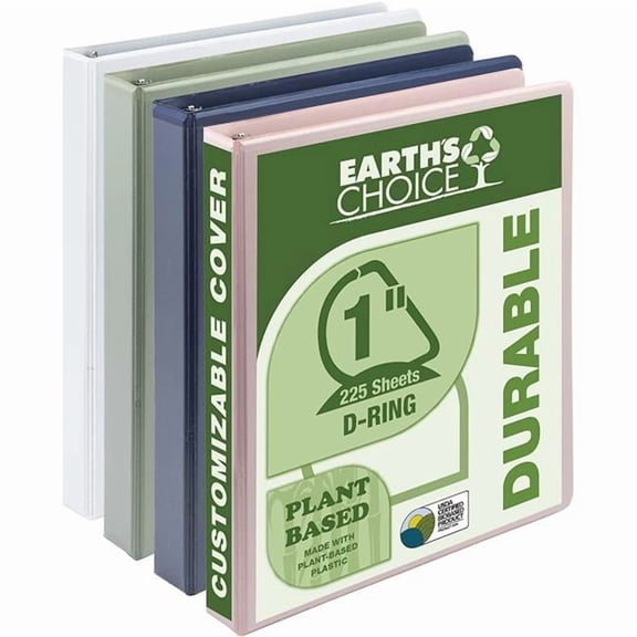 1 in. Biobased DR View Binder, Assorted Color - Pack of 4