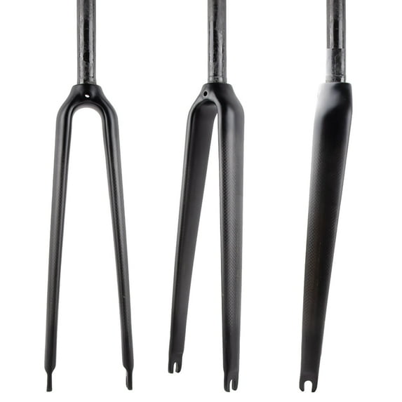 1 in Carbon Fiber Road Bike Fork 700C, 1" Threadless Steerer QR Lightweight Racing Fork MATTE