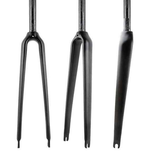 1 in Carbon Fiber Road Bike Fork 700C, 1" Threadless Steerer  QR  Lightweight Racing Fork MATTE