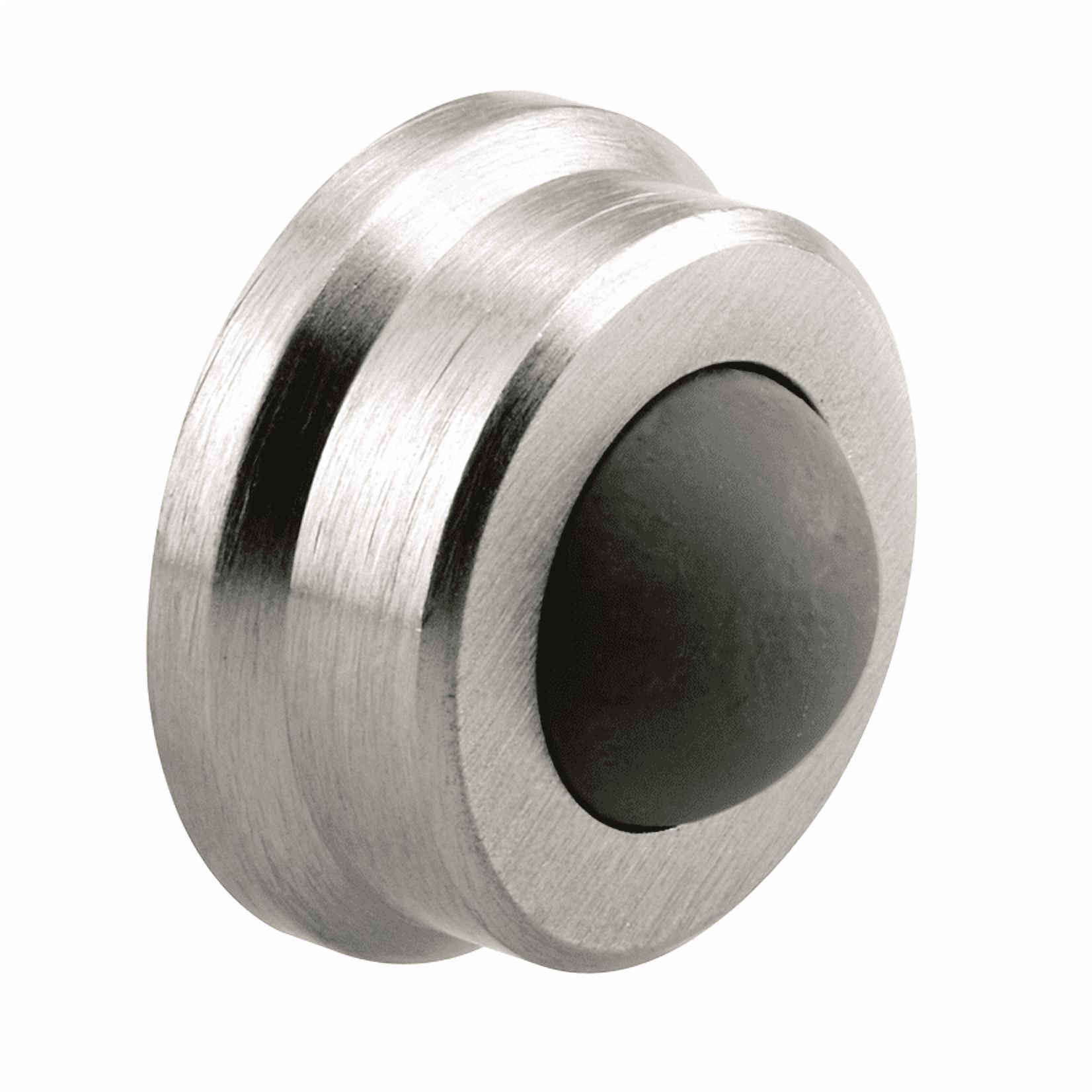 Prime-Line 1 in., Cast Brass, Brushed Chrome, Wall Stop with Convex Bumper
