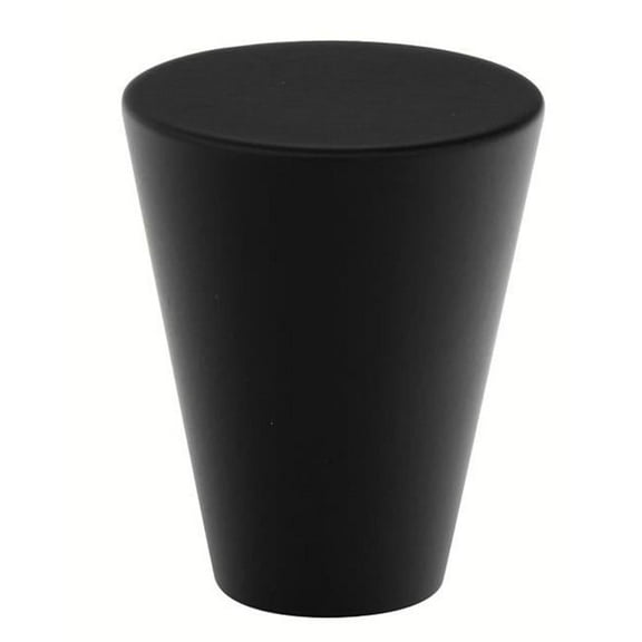 1 in. Cone Cabinet Knob, Flat Black