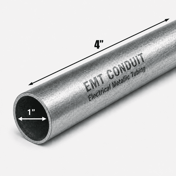 1 in. Diameter x 4 in. Length Galvanized Steel EMT Conduit Pipe