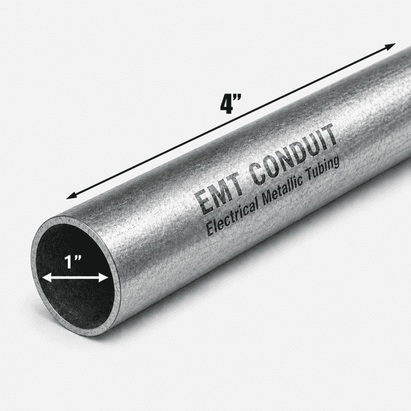 1 in. Diameter x 4 in. Length Galvanized Steel EMT Conduit Pipe