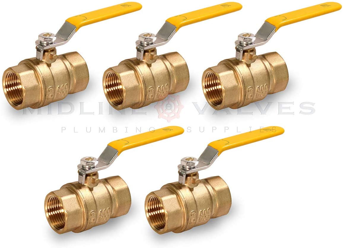 1 in. FIP x 1 in. FIP Premium Brass Full Port Ball Valve (5 Pack)