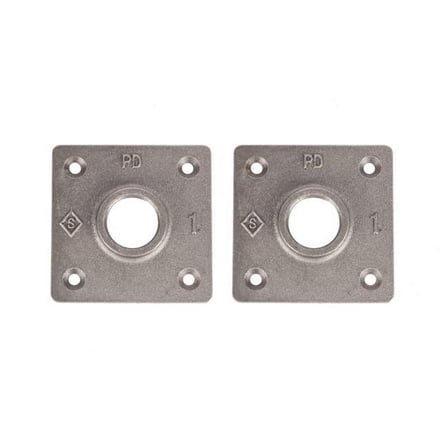 1 in. Iron Black Flange, Pack of 2