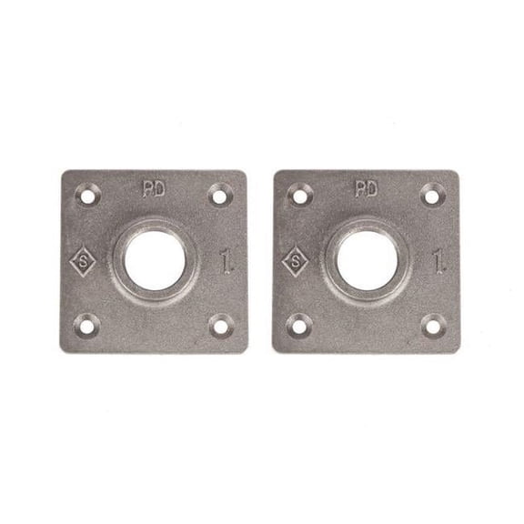 1 in. Iron Black Flange, Pack of 2