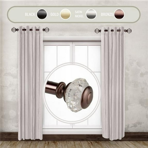 1 in. Lyla Side Curtain Rod Set for 12 to 20 in. Winodws, Bronze - Set of 2