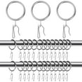 thumbnail image 1 of 1 in Metal Drapery Curtain Rings with Pin Hooks for Window Door Shower (Set of 40), 1 of 7