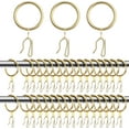thumbnail image 1 of 1 in Metal Drapery Curtain Rings with Pin Hooks for Window Door Shower (Set of 40), 1 of 7