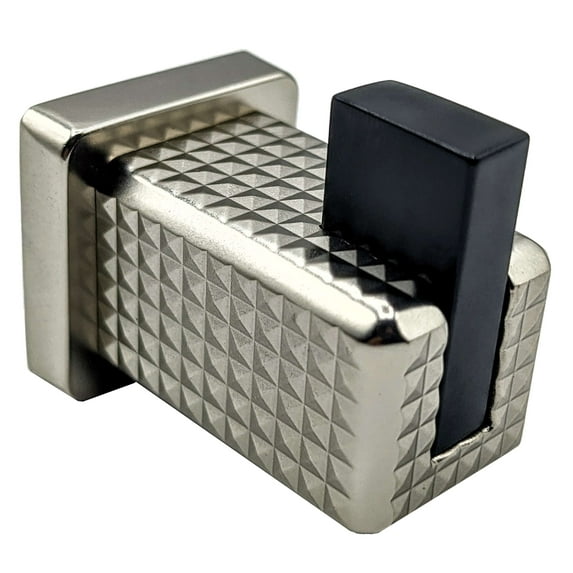 1 in. Modern Embossed Matte Black Square Cabinet Knobs (5-Pack)