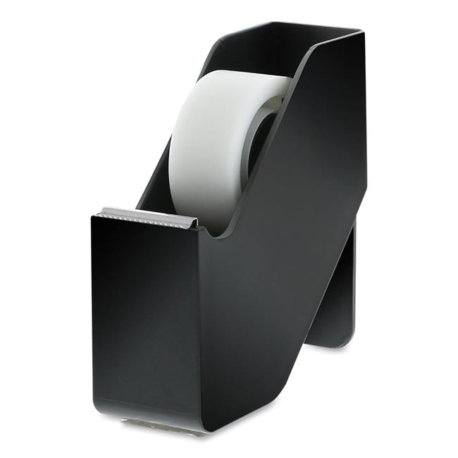 1 in. Plastic Konnect Slim-Design Tabletop Tape Dispenser with One Roll of Tape, Black