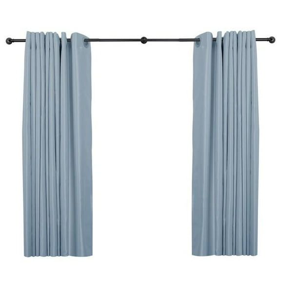 1 in. Rustic Style Industrial Curtain Rods for Windows 86 to 120 in., Matte Black