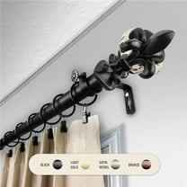 1 in. Silas Curtain Rod with 28 to 48 in. Extension, Black