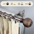 thumbnail image 1 of 1 in. Wicker Double Curtain Rod with 160 to 240 in. Extension, Bronze, 1 of 1
