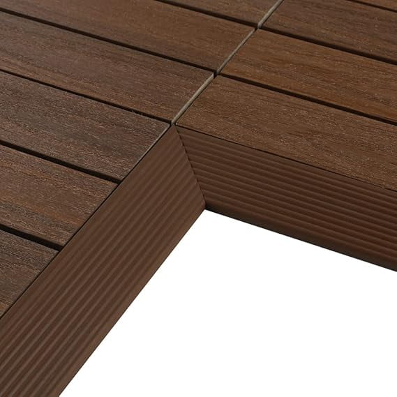 1 in. x 1 ft. Quick Deck Composite Deck Tile Inside Corner Fascia (2-Pieces/Box) (Brazilian Ipe)