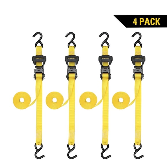 1 in. x 14 ft. Ratchet Straps 3000 lbs. Break Strength (4-Pack)
