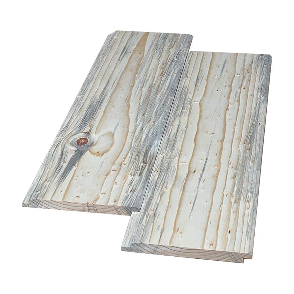 1 in. x 8 in. x 8 ft. Blue Stain Pine Shiplap Siding Weathered Barn Wood Boards (2Pack