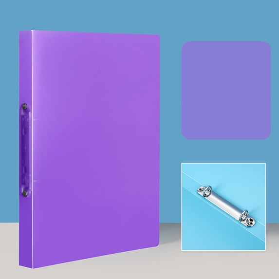 1 inch 2 Ring Binder,2-Hole Round Ring Binder Cover, Plastic Refillable Notebook Journal Folder with Metal Loose-Leaf Mechanism for DIY Scrapbooking