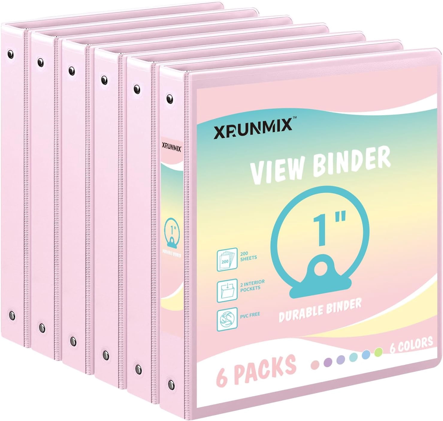 1-inch 2-inch 3-Ring Binder with Pockets, Basic Binders 1''2'' Color ...