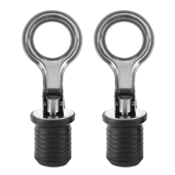 1 inch / 25.4 cm Boat Drain Plug Snap Handle Stainless Steel Rubber Watertight Seal Hull Livewell Marine Accessories for Yacht and Fishing Vessels 2-Pack