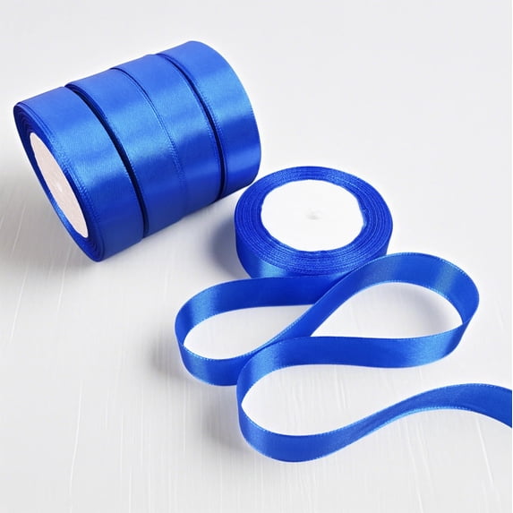 1 inch 25Yard/roll,Total 5 roll 125 yards Satin Ribbon for Gift Wrapping, Wedding, Crafts, Christmas,Easter, Floral, Hair, Invitation Decorations and More Royal Blue